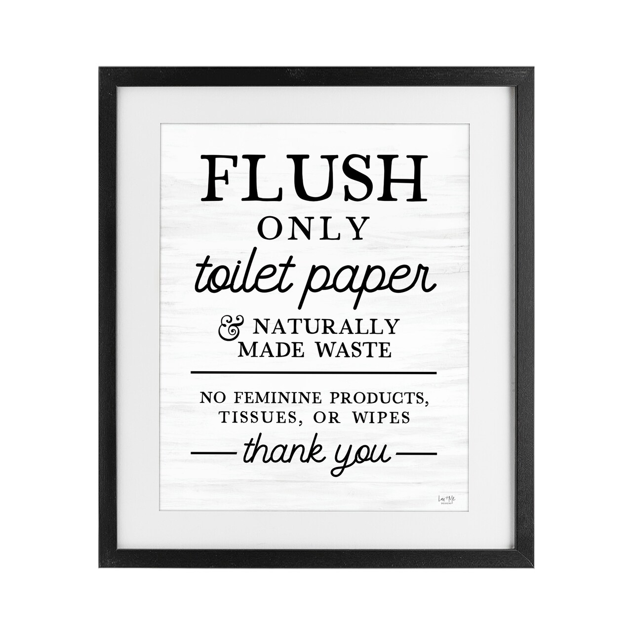 Stupell Industries Flush Only Toilet Paper Rules Framed Print Under Glass, design by Lux + Me Designs